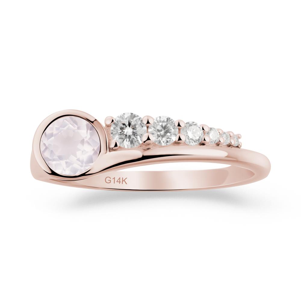 Six-Stone Graduated Bezel Rose Quartz Ring - LUO Jewelry #metal_14k rose gold
