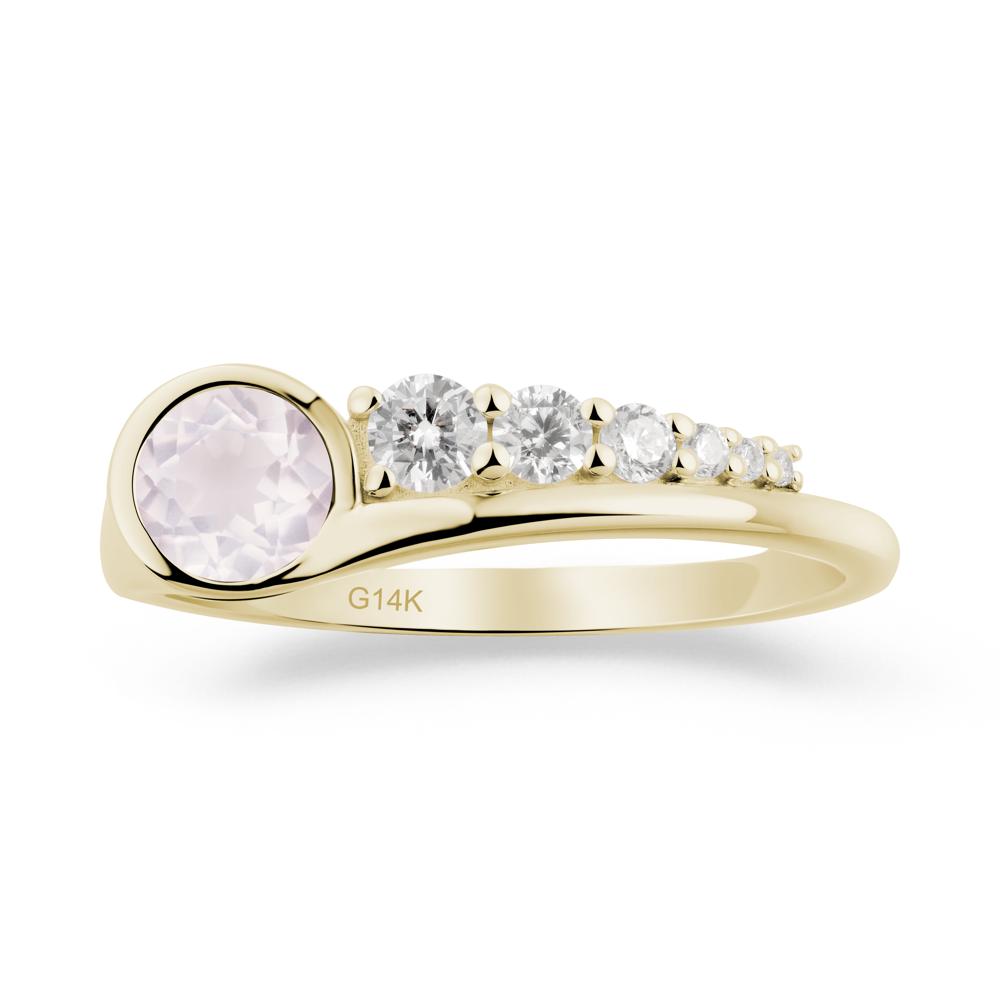 Six-Stone Graduated Bezel Rose Quartz Ring - LUO Jewelry #metal_14k yellow gold