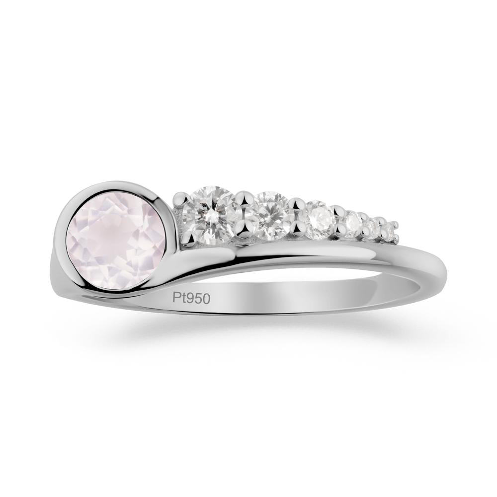 Six-Stone Graduated Bezel Rose Quartz Ring - LUO Jewelry #metal_platinum