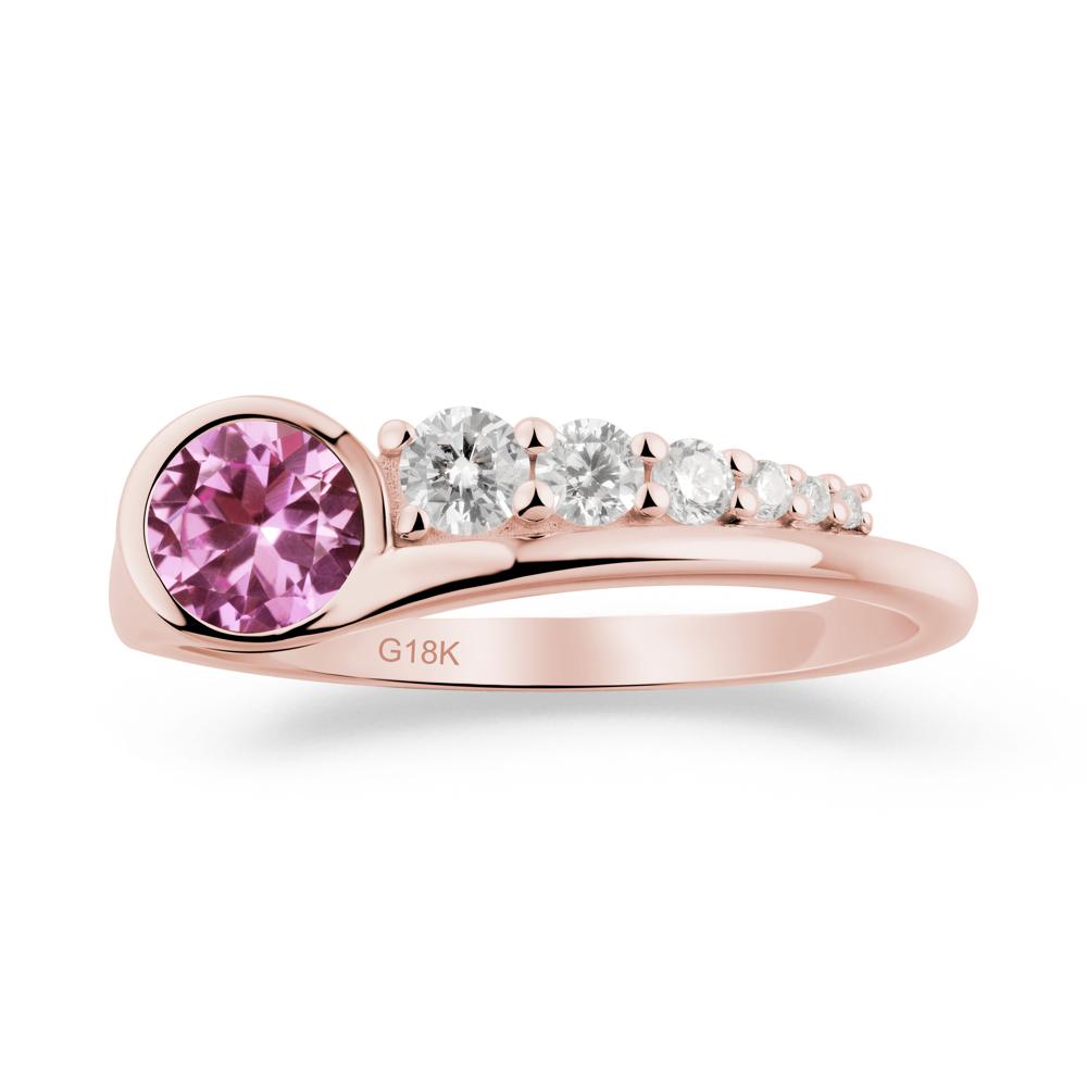 Round Pink Sapphire Graduated Bubble Ring - LUO Jewelry #metal_18k rose gold