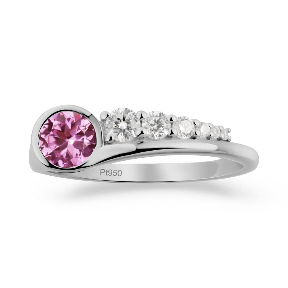 Round Pink Sapphire Graduated Bubble Ring - LUO Jewelry #metal_platinum