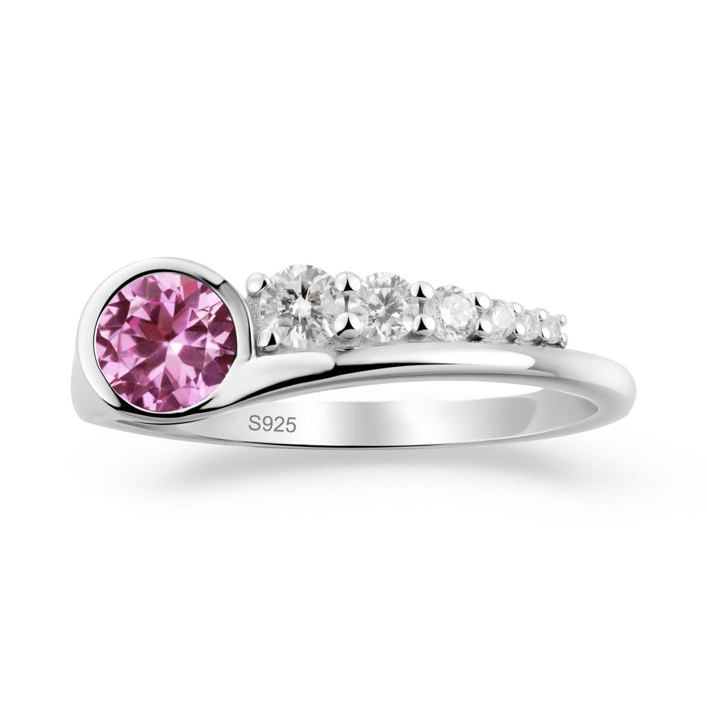 Round Pink Sapphire Graduated Bubble Ring - LUO Jewelry #metal_sterling silver