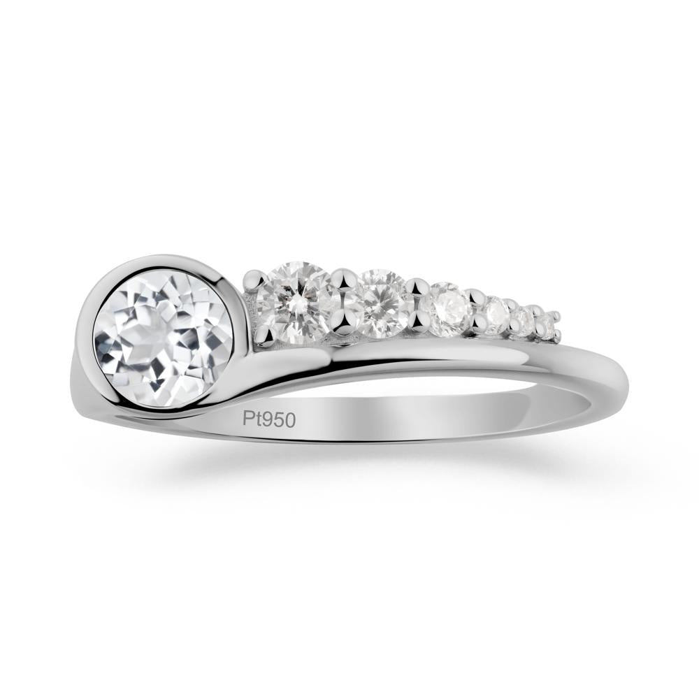 Six-Stone Graduated Bezel White Topaz Ring - LUO Jewelry #metal_platinum
