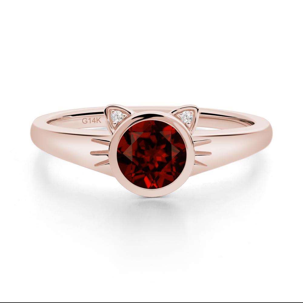 Car Ear Inspired Garnet Ring - LUO Jewelry #metal_14k rose gold