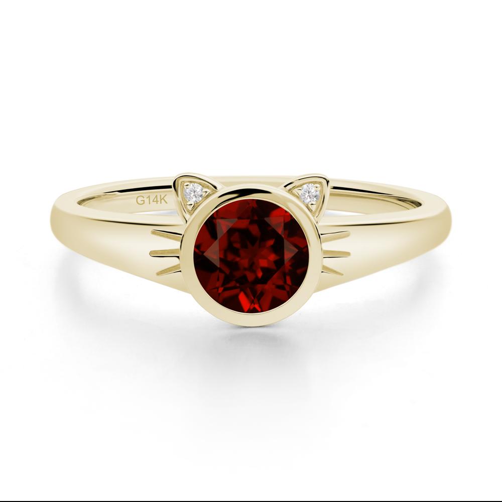Car Ear Inspired Garnet Ring - LUO Jewelry #metal_14k yellow gold