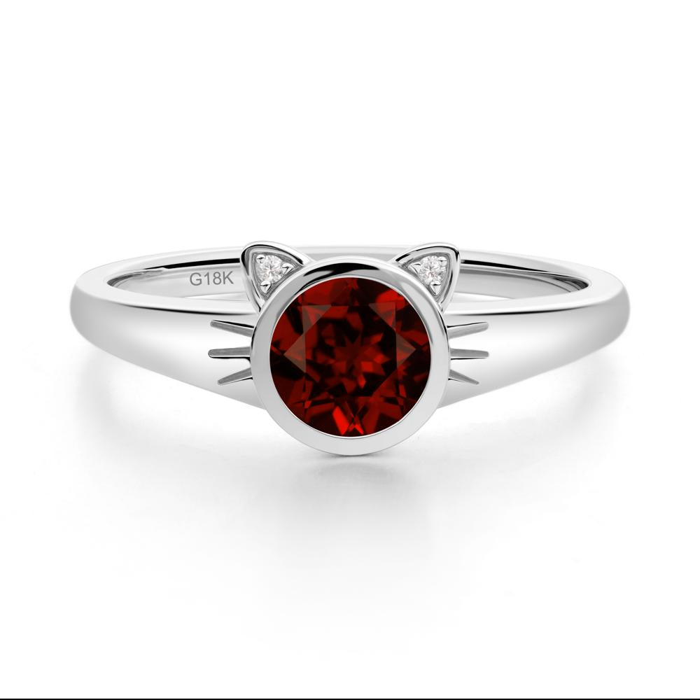 Car Ear Inspired Garnet Ring - LUO Jewelry #metal_18k white gold