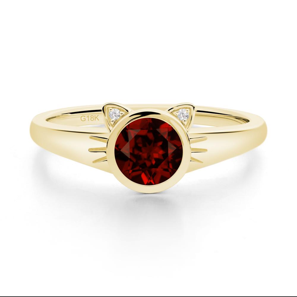 Car Ear Inspired Garnet Ring - LUO Jewelry #metal_18k yellow gold