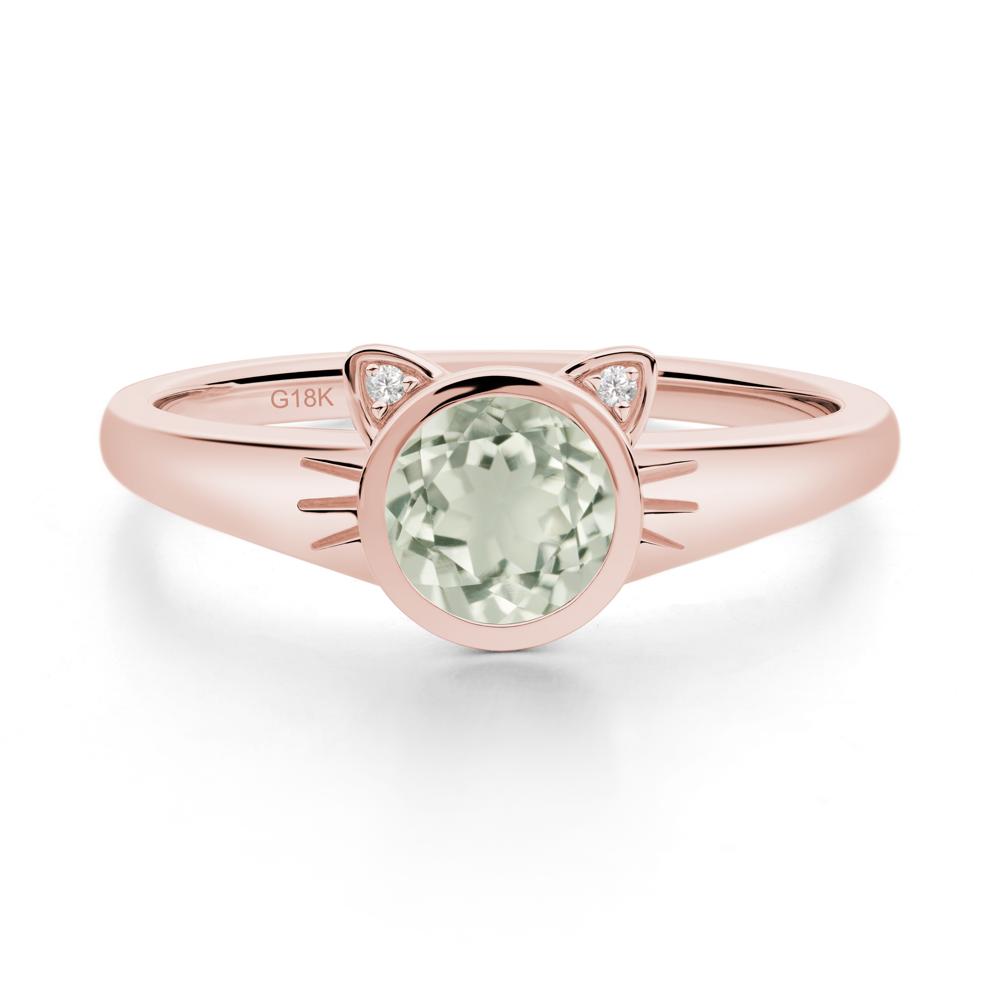 Car Ear Inspired Green Amethyst Ring - LUO Jewelry #metal_18k rose gold