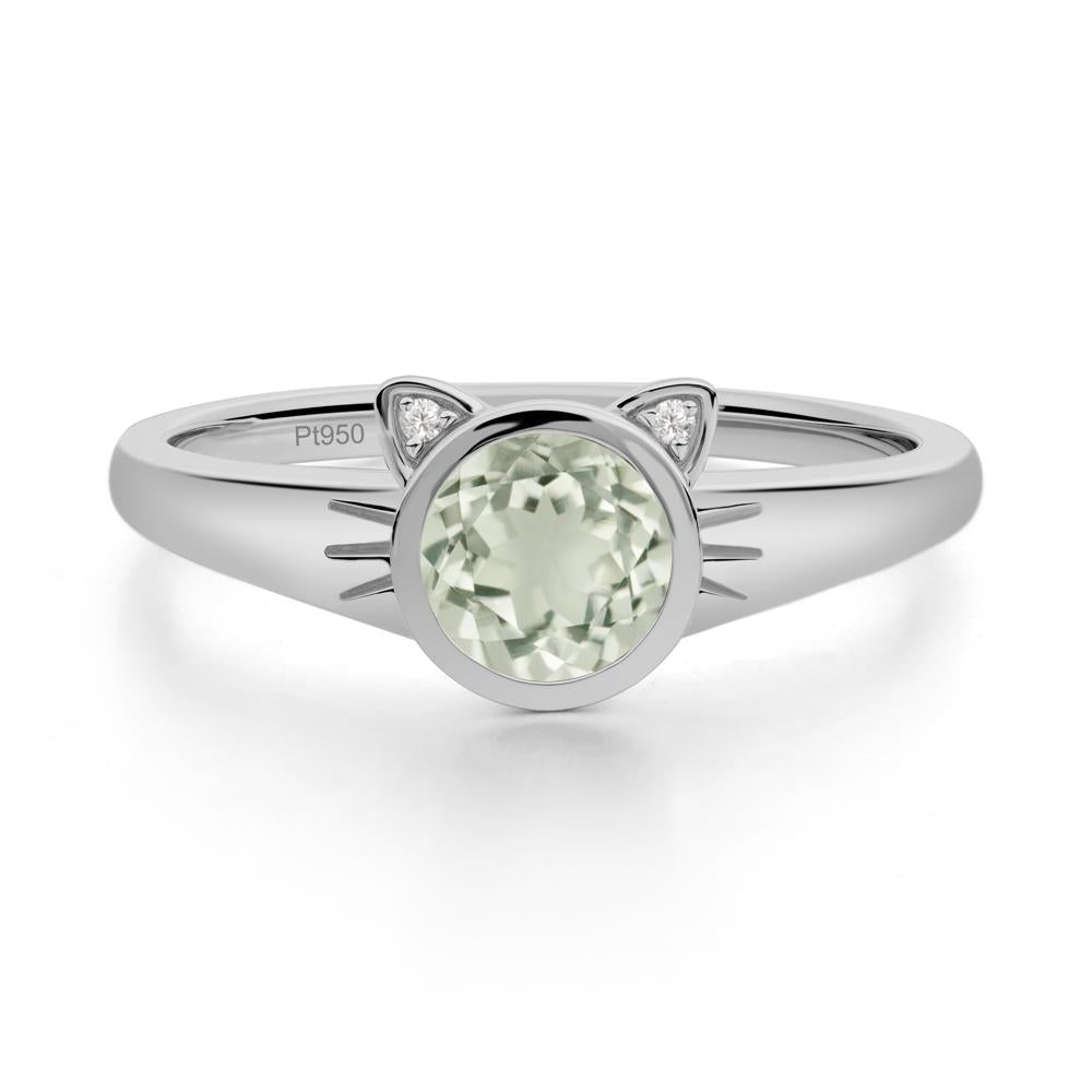 Car Ear Inspired Green Amethyst Ring - LUO Jewelry #metal_platinum