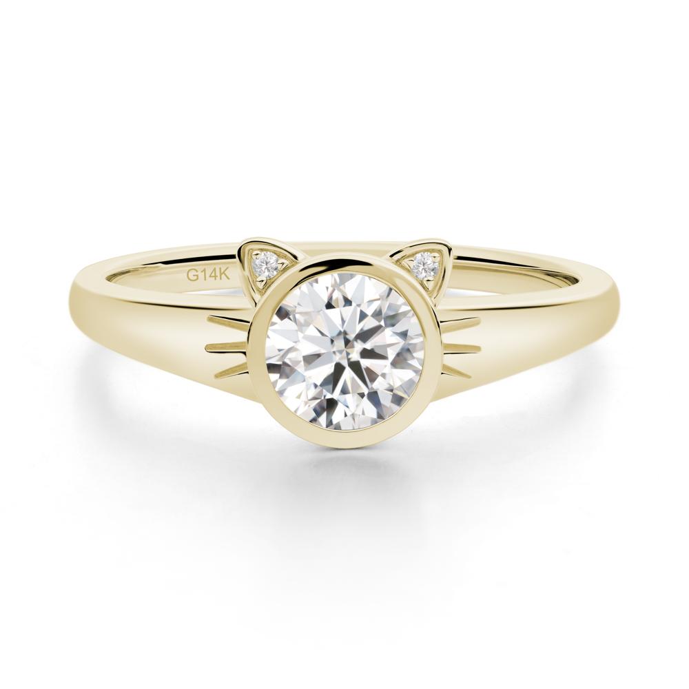 Car Ear Inspired Moissanite Ring - LUO Jewelry #metal_14k yellow gold