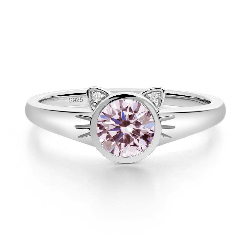 Car Ear Inspired Pink Cubic Zirconia Ring - LUO Jewelry #metal_sterling silver