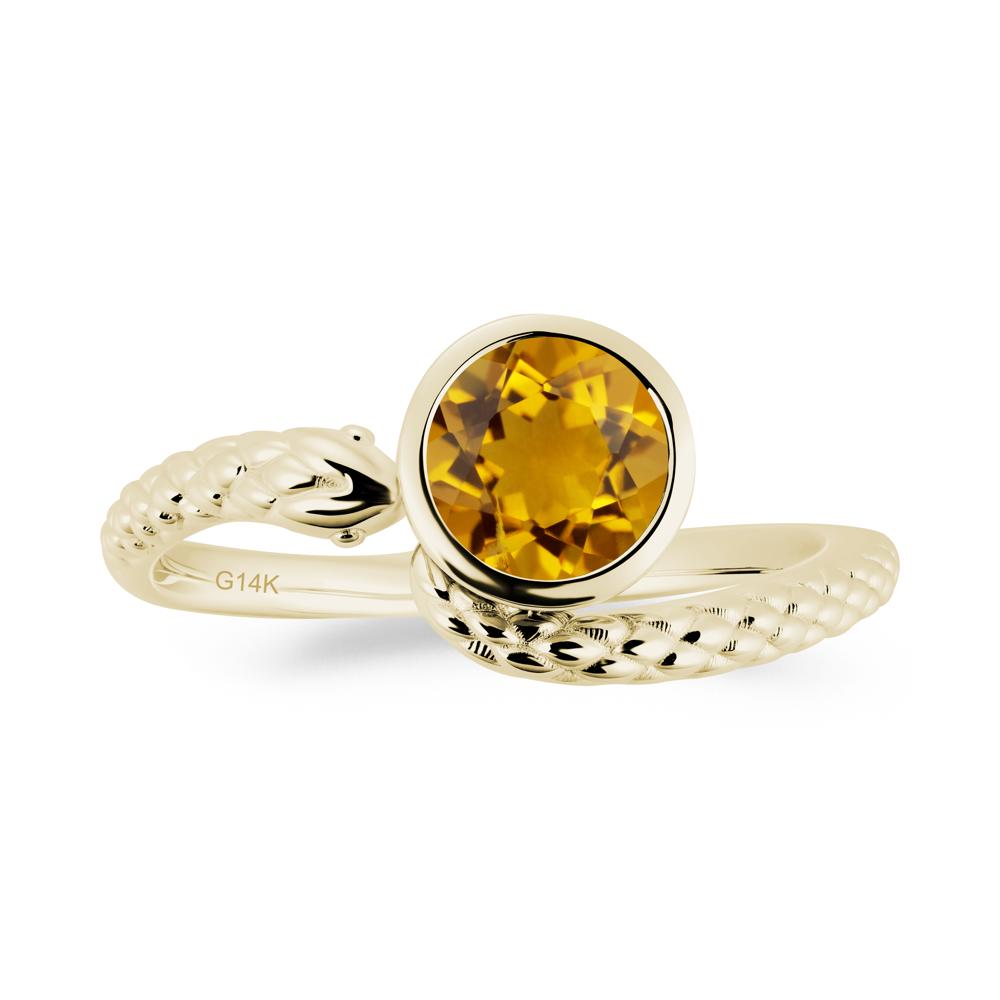 Snake Wrap Citrine Ring - LUO Jewelry #metal_14k yellow gold