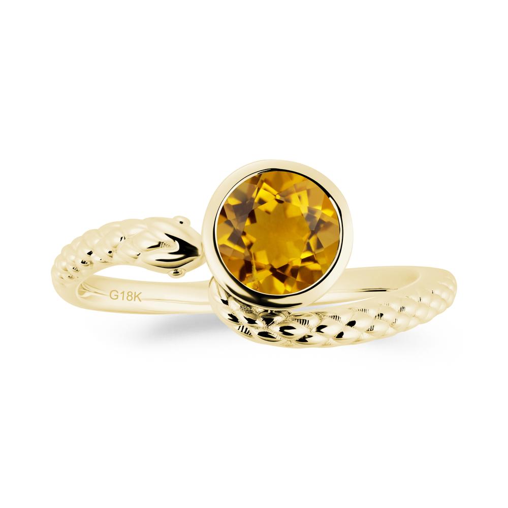Snake Wrap Citrine Ring - LUO Jewelry #metal_18k yellow gold