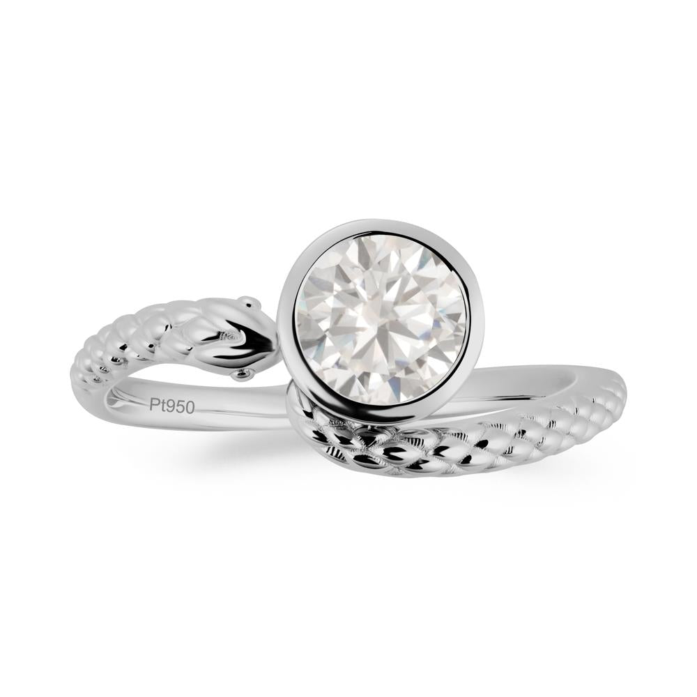 Textured Cubic Zirconia Snake Ring - LUO Jewelry #metal_platinum