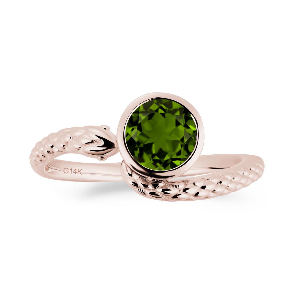 Snake Wrap Diopside Ring - LUO Jewelry #metal_14k rose gold