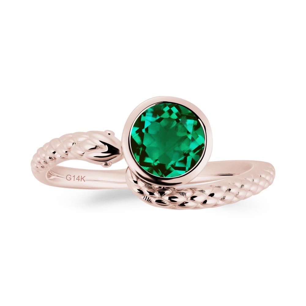 Snake Wrap Emerald Ring - LUO Jewelry #metal_14k rose gold