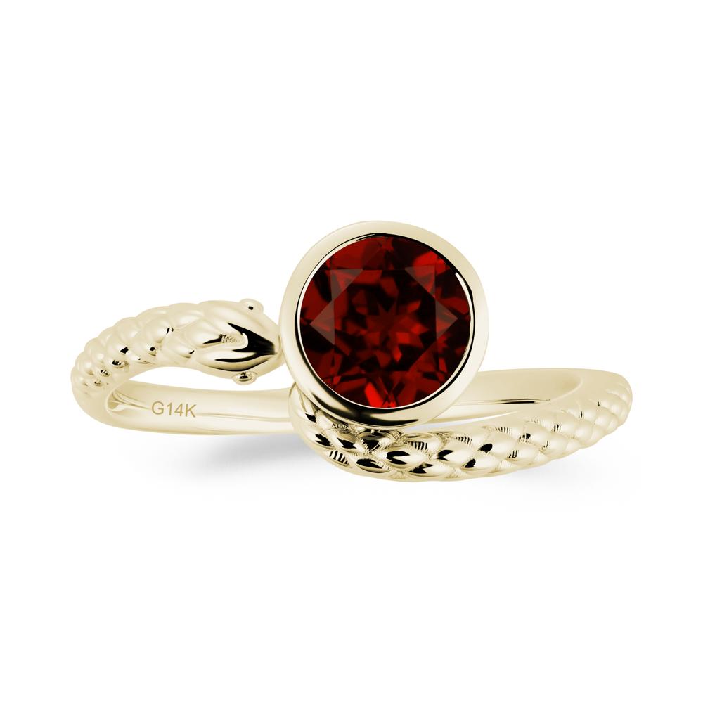 Snake Wrap Garnet Ring - LUO Jewelry #metal_14k yellow gold