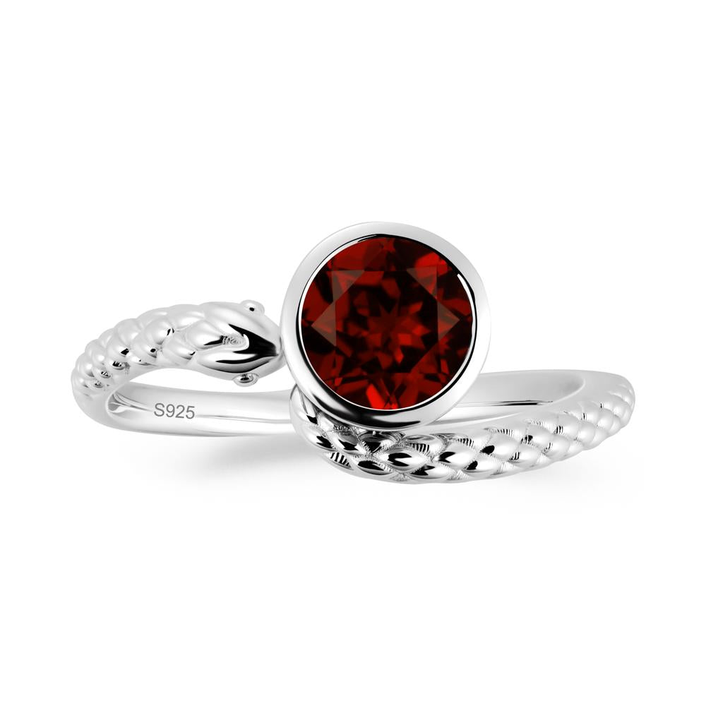 Snake Wrap Garnet Ring - LUO Jewelry #metal_sterling silver