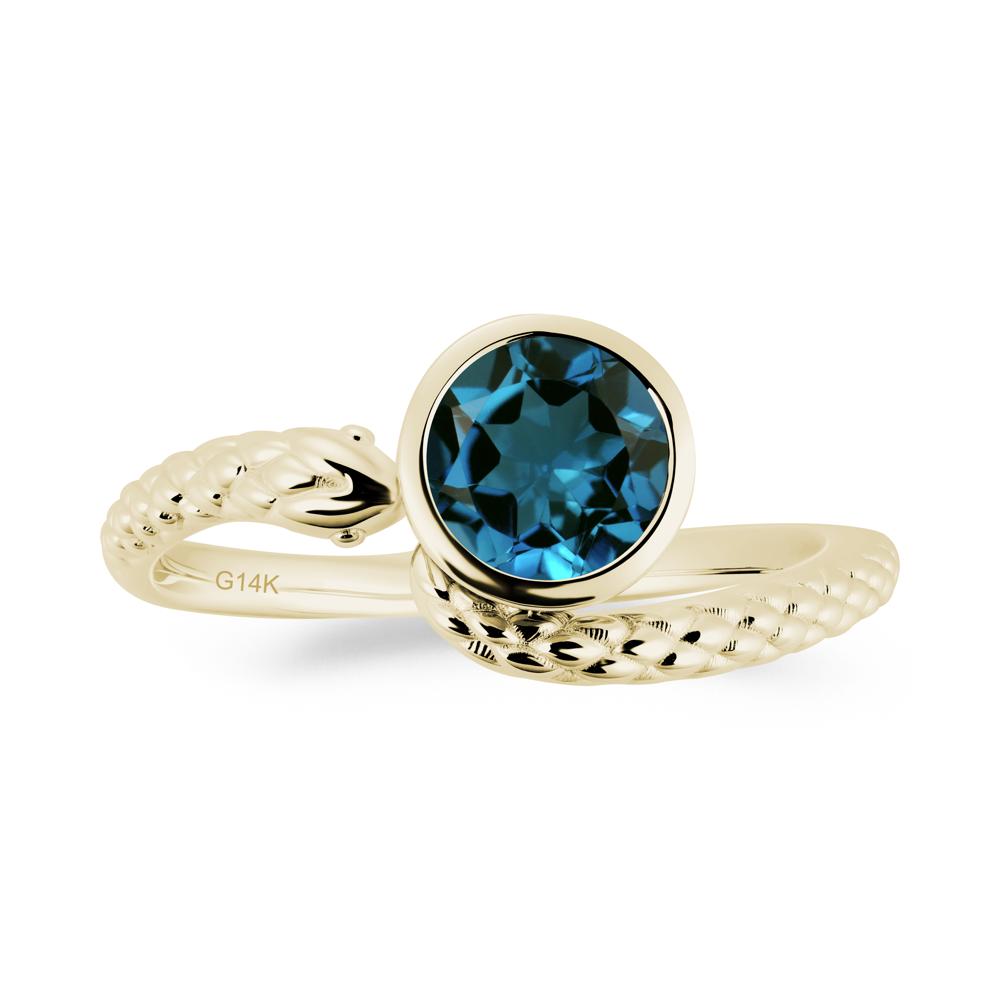 Snake Wrap London Blue Topaz Ring - LUO Jewelry #metal_14k yellow gold