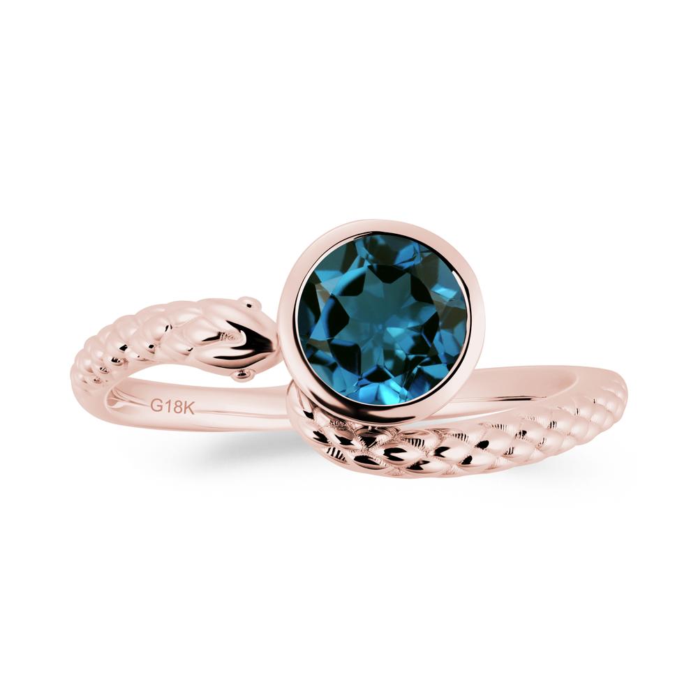 Snake Wrap London Blue Topaz Ring - LUO Jewelry #metal_18k rose gold