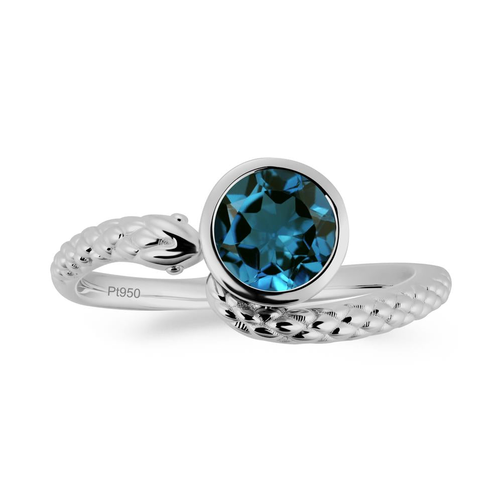 Snake Wrap London Blue Topaz Ring - LUO Jewelry #metal_platinum