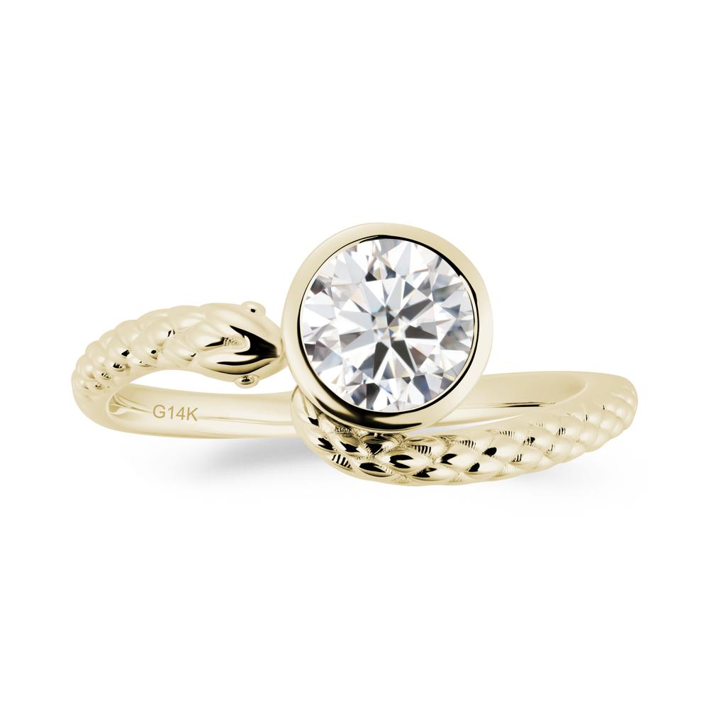 Textured Moissanite Snake Ring - LUO Jewelry #metal_14k yellow gold