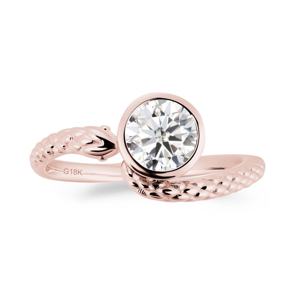 Textured Moissanite Snake Ring - LUO Jewelry #metal_18k rose gold