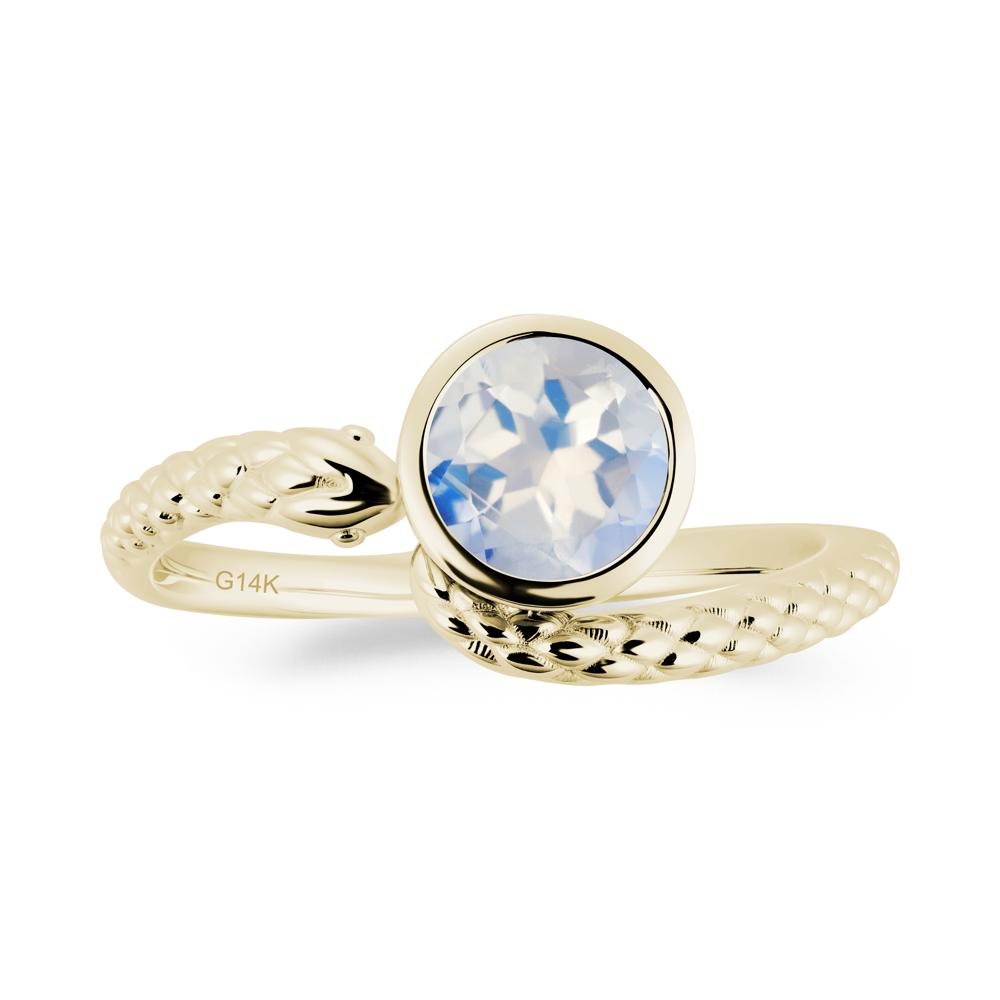 Textured Moonstone Snake Ring - LUO Jewelry #metal_14k yellow gold