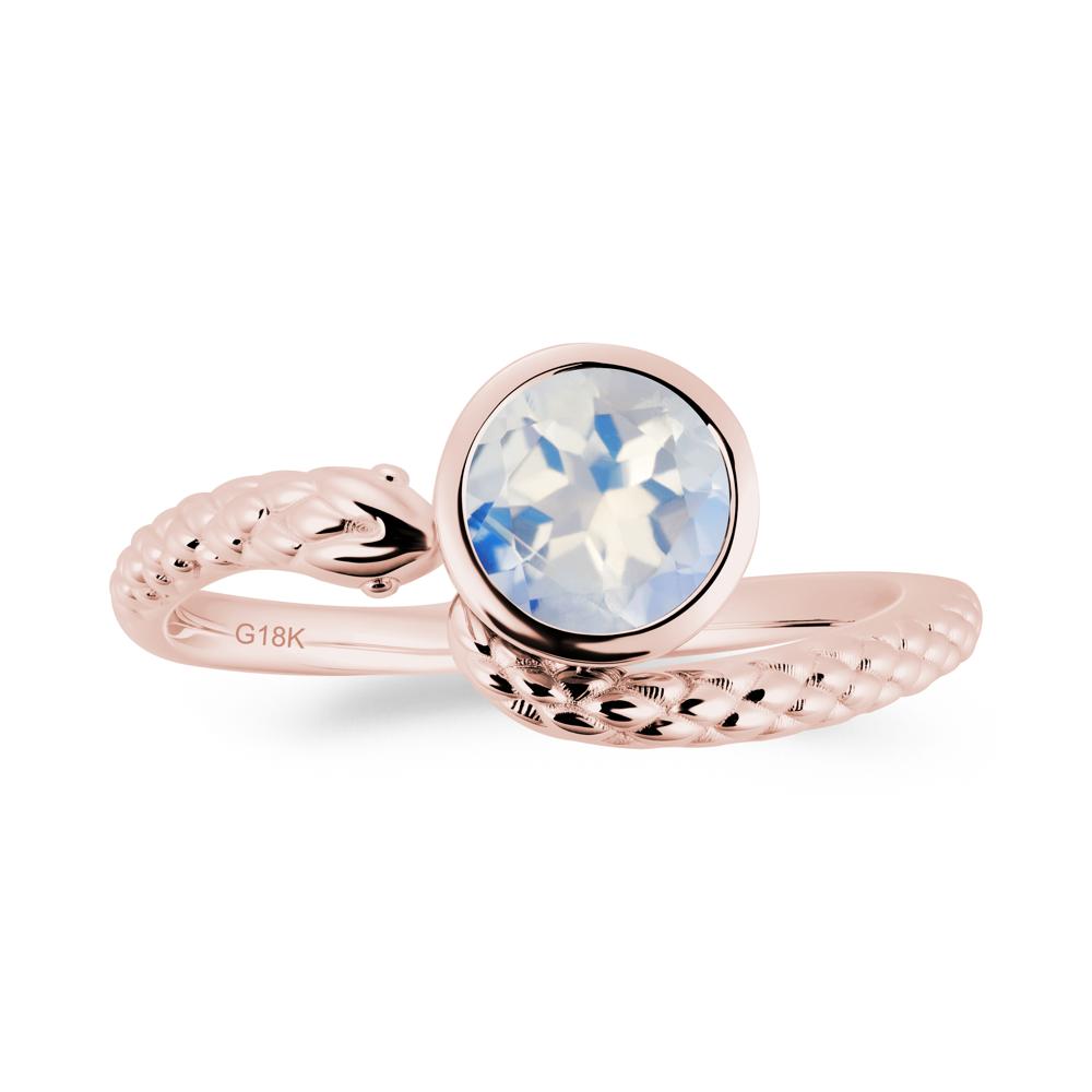 Textured Moonstone Snake Ring - LUO Jewelry #metal_18k rose gold