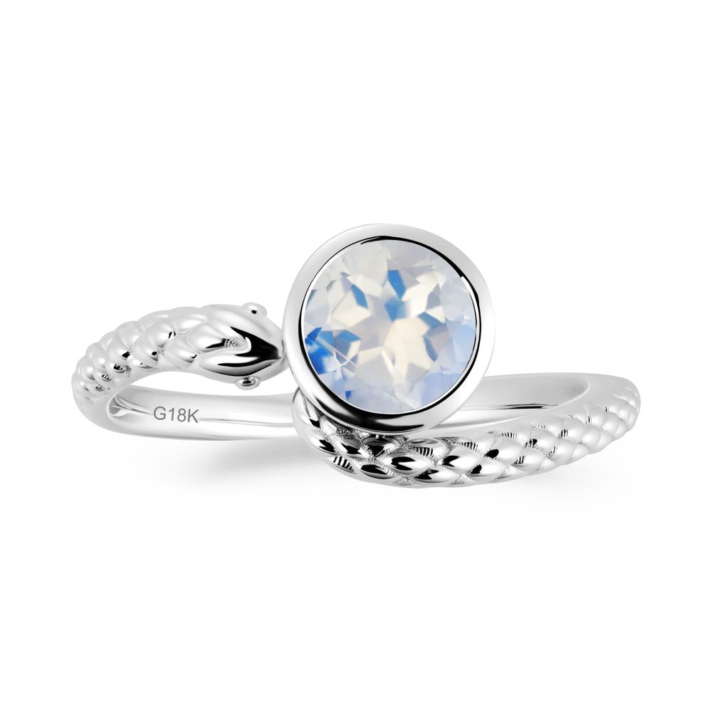 Textured Moonstone Snake Ring - LUO Jewelry #metal_18k white gold