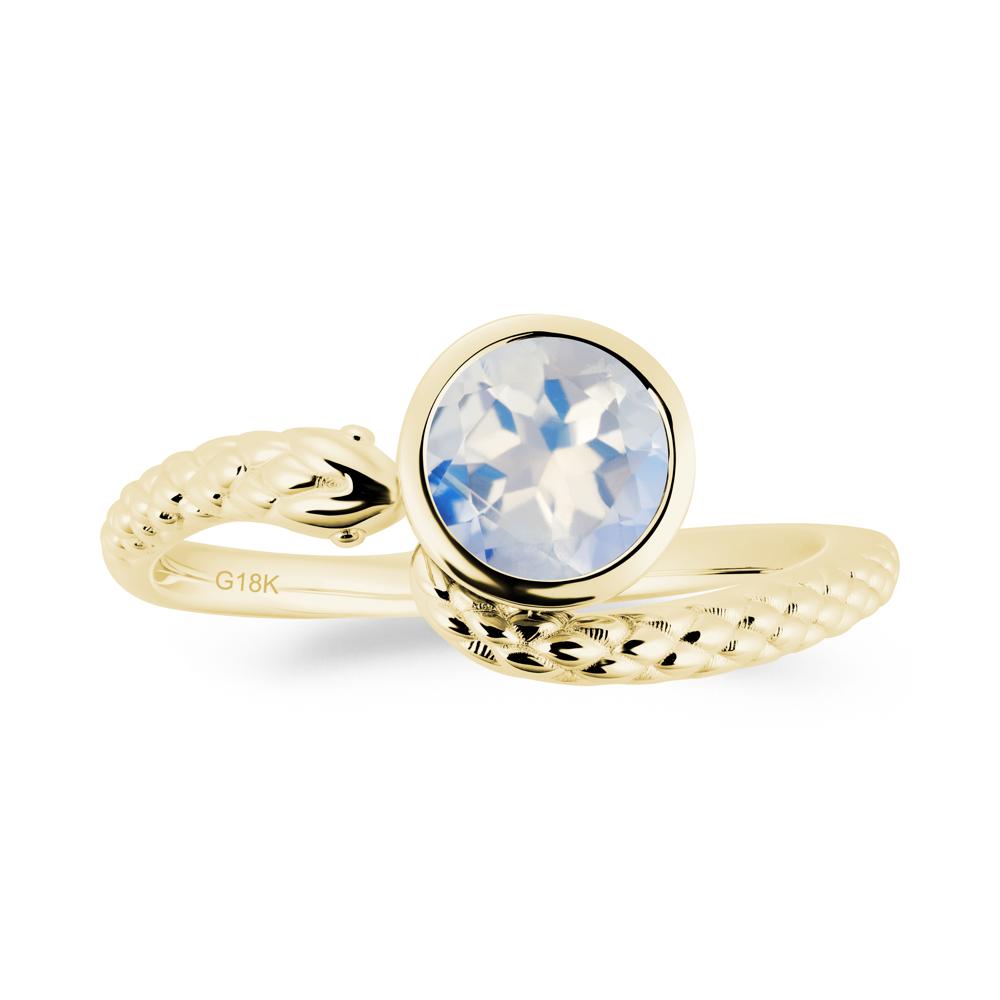 Textured Moonstone Snake Ring - LUO Jewelry #metal_18k yellow gold
