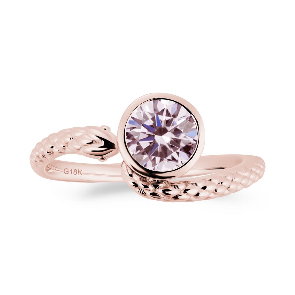 Snake Wrap Pink Cubic Zirconia Ring - LUO Jewelry #metal_18k rose gold