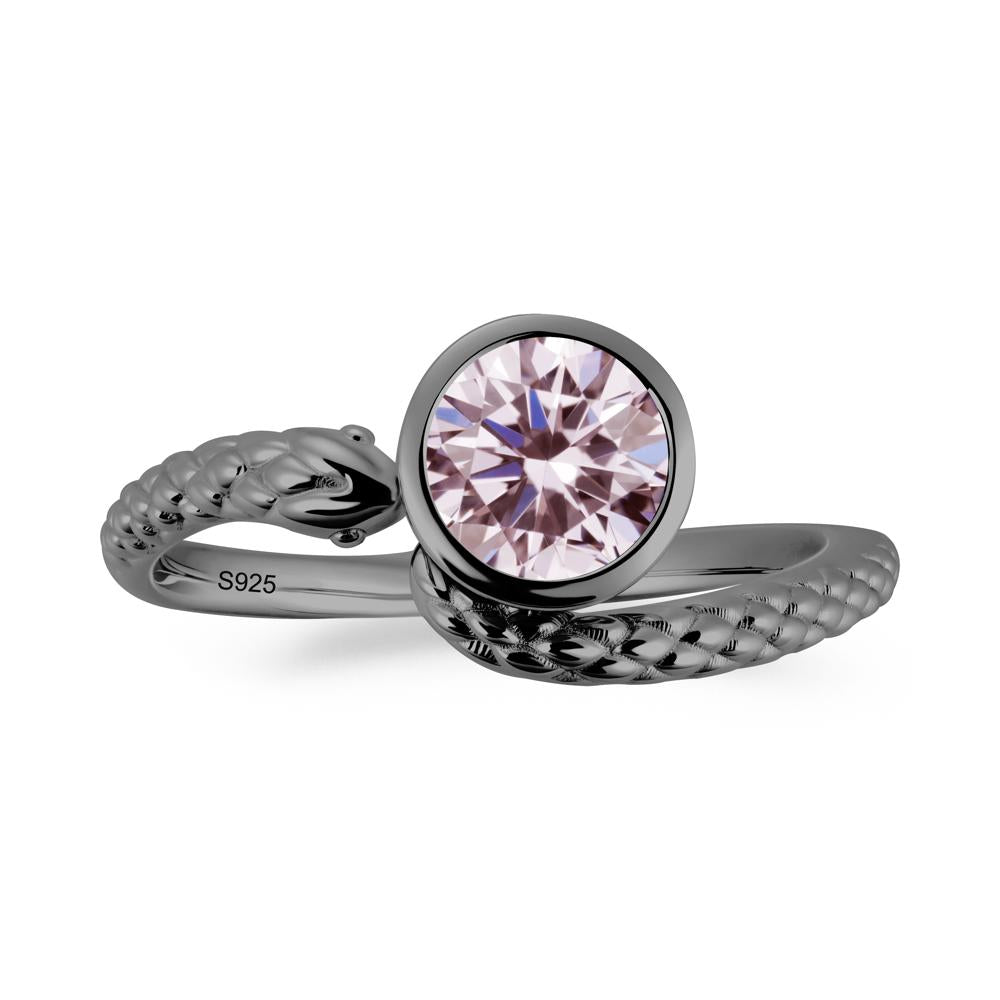 Snake Wrap Pink Cubic Zirconia Ring - LUO Jewelry #metal_black finish sterling silver