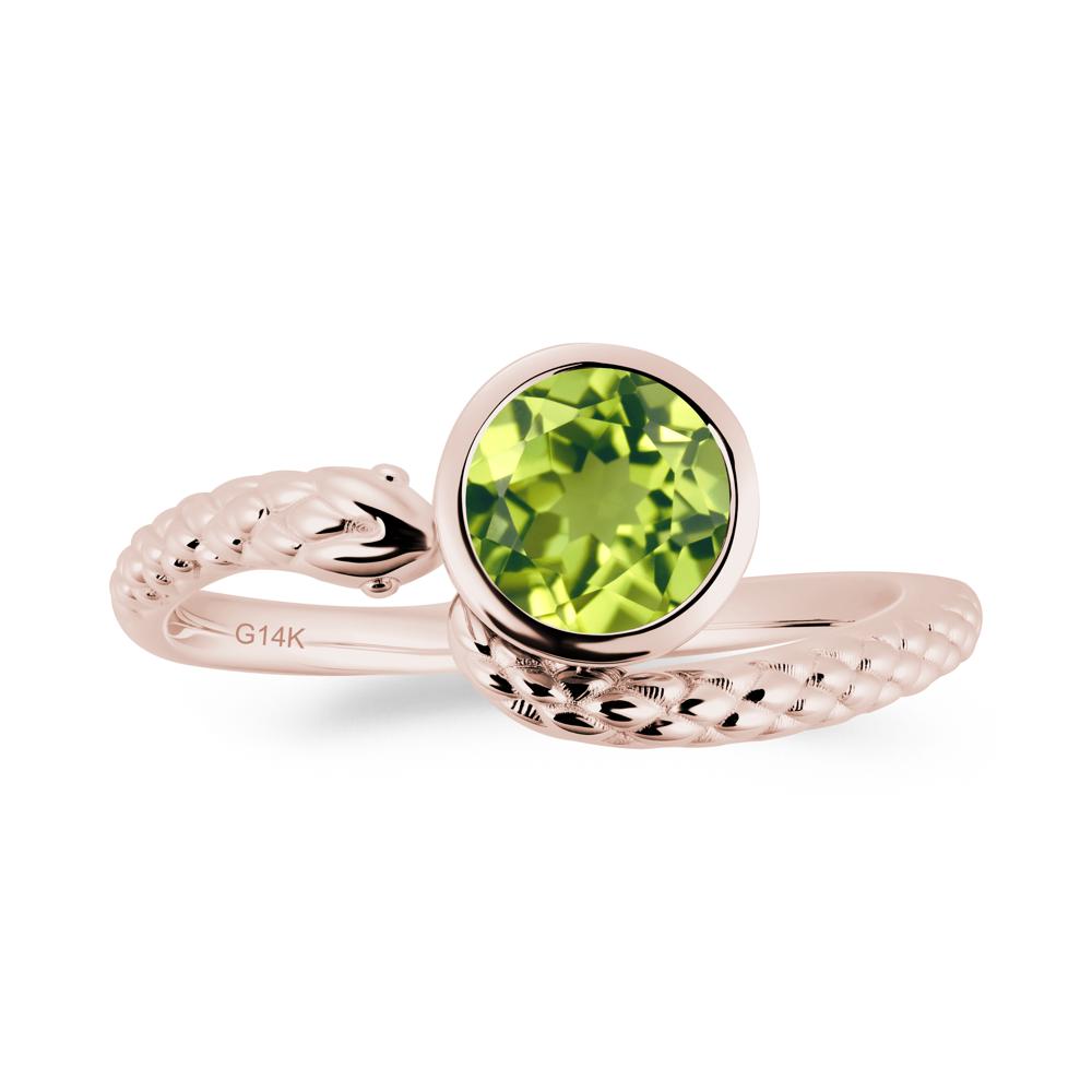 Snake Wrap Peridot Ring - LUO Jewelry #metal_14k rose gold