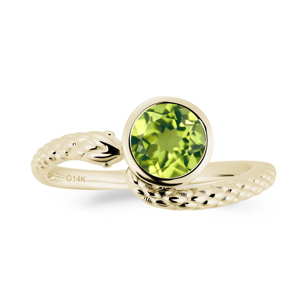 Snake Wrap Peridot Ring - LUO Jewelry #metal_14k yellow gold