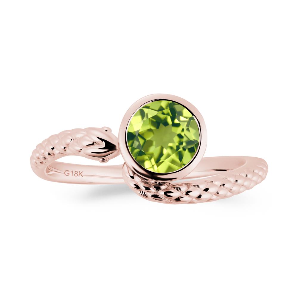 Snake Wrap Peridot Ring - LUO Jewelry #metal_18k rose gold