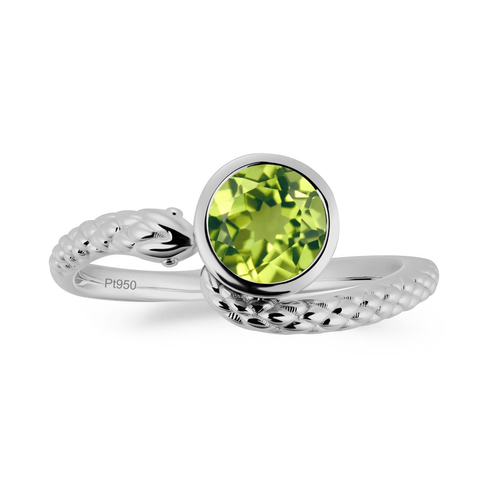 Snake Wrap Peridot Ring - LUO Jewelry #metal_platinum