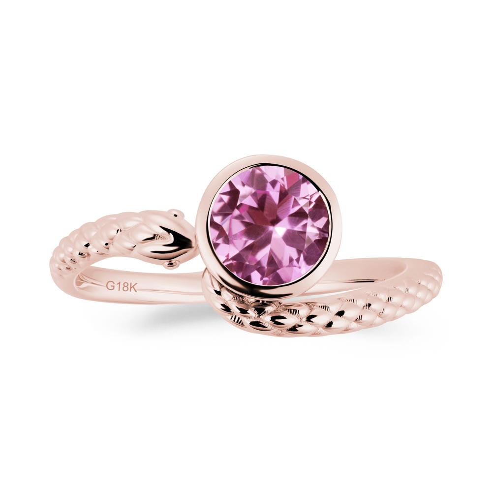 Textured Pink Sapphire Snake Ring - LUO Jewelry #metal_18k rose gold