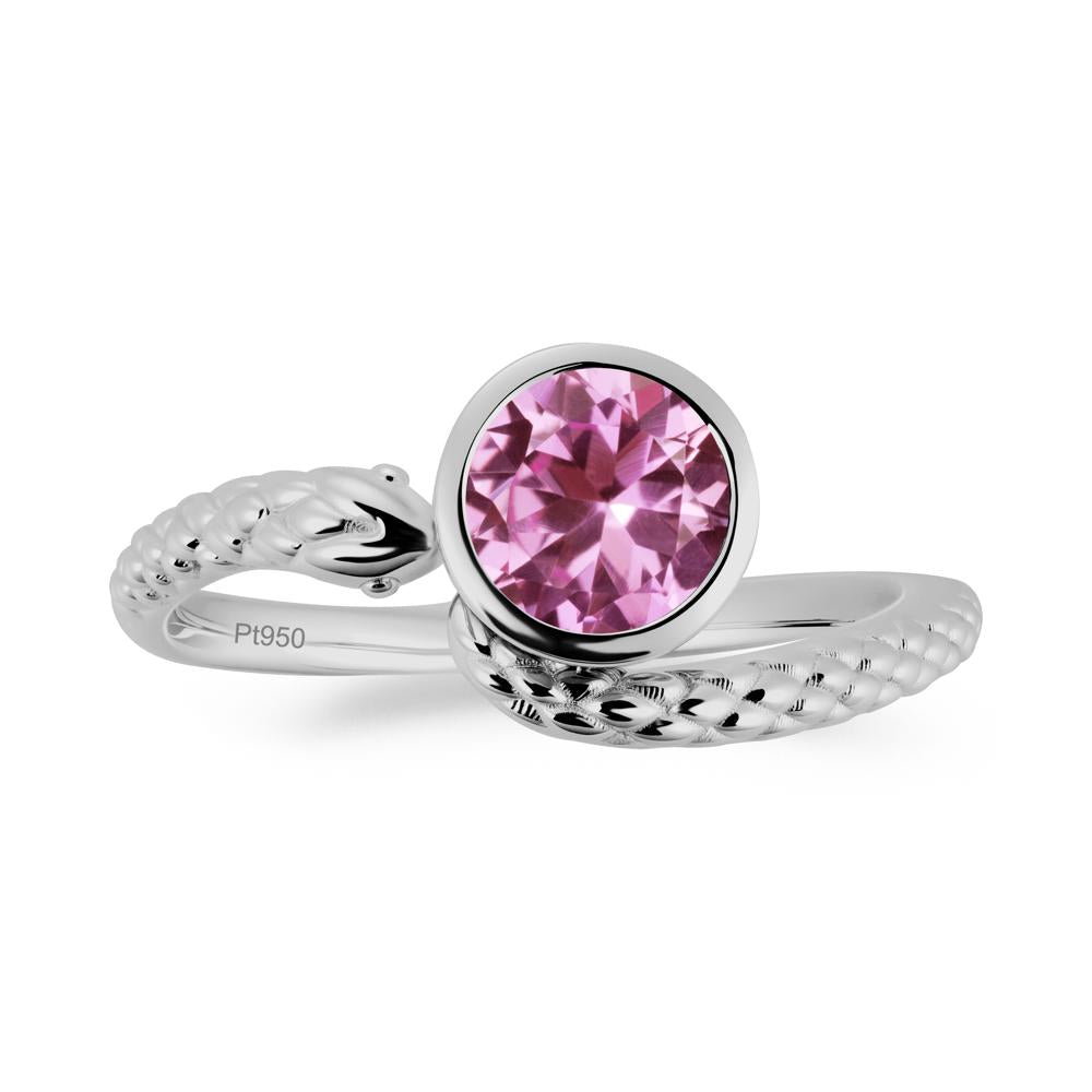 Textured Pink Sapphire Snake Ring - LUO Jewelry #metal_platinum