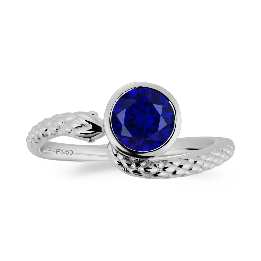 Textured Sapphire Snake Ring - LUO Jewelry #metal_platinum