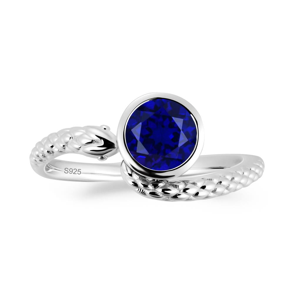 Textured Sapphire Snake Ring - LUO Jewelry #metal_sterling silver