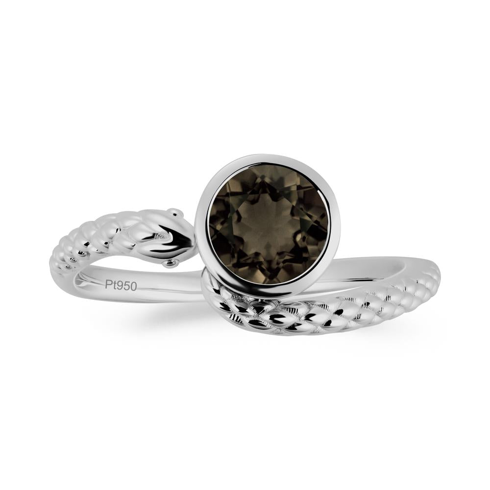 Snake Wrap Smoky Quartz Ring - LUO Jewelry #metal_platinum