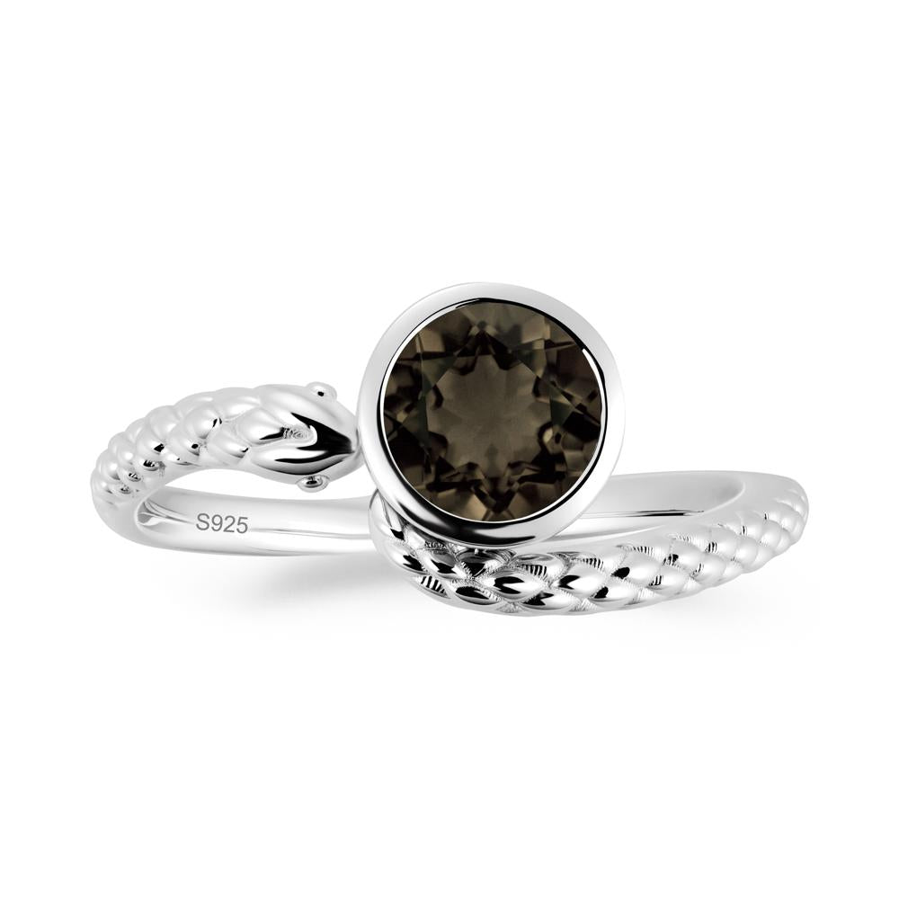 Snake Wrap Smoky Quartz Ring - LUO Jewelry #metal_sterling silver