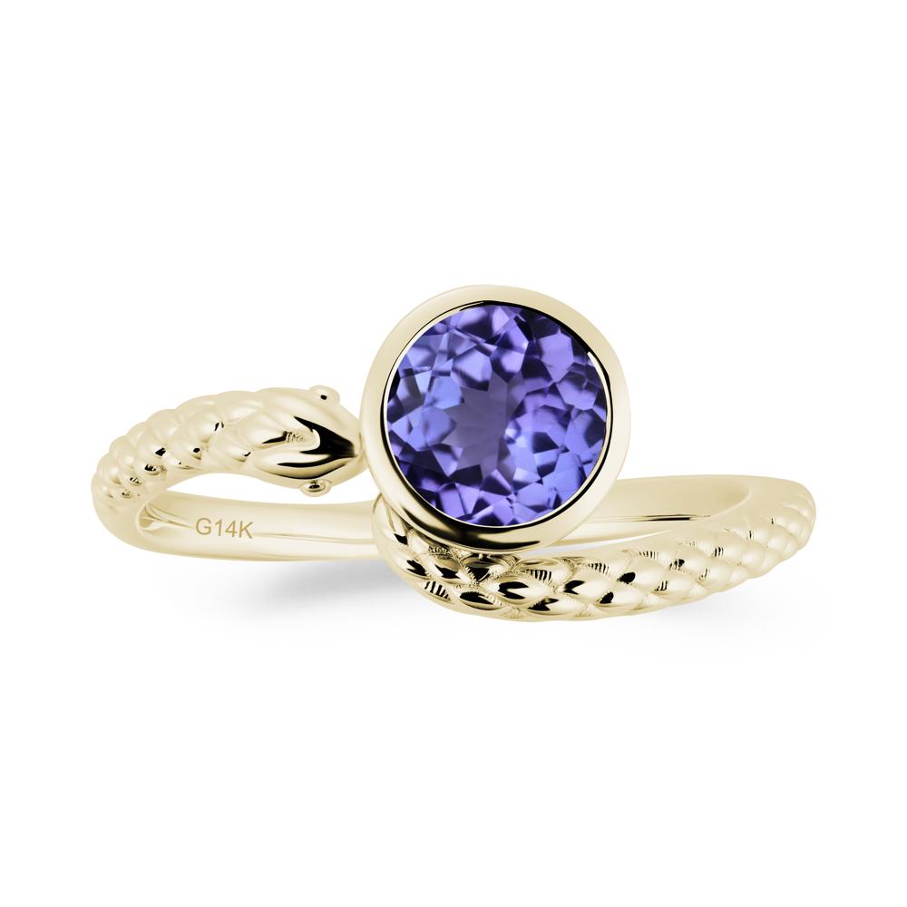 Snake Wrap Tanzanite Ring - LUO Jewelry #metal_14k yellow gold