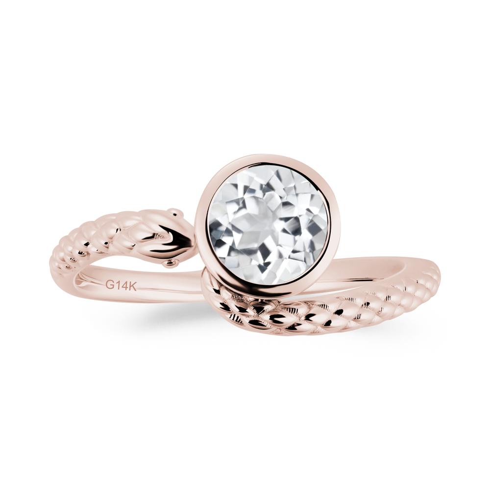 Snake Wrap White Topaz Ring - LUO Jewelry #metal_14k rose gold