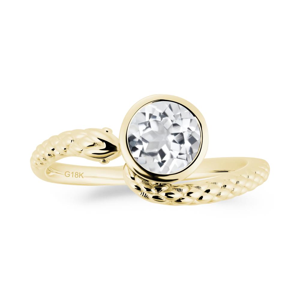 Snake Wrap White Topaz Ring - LUO Jewelry #metal_18k yellow gold