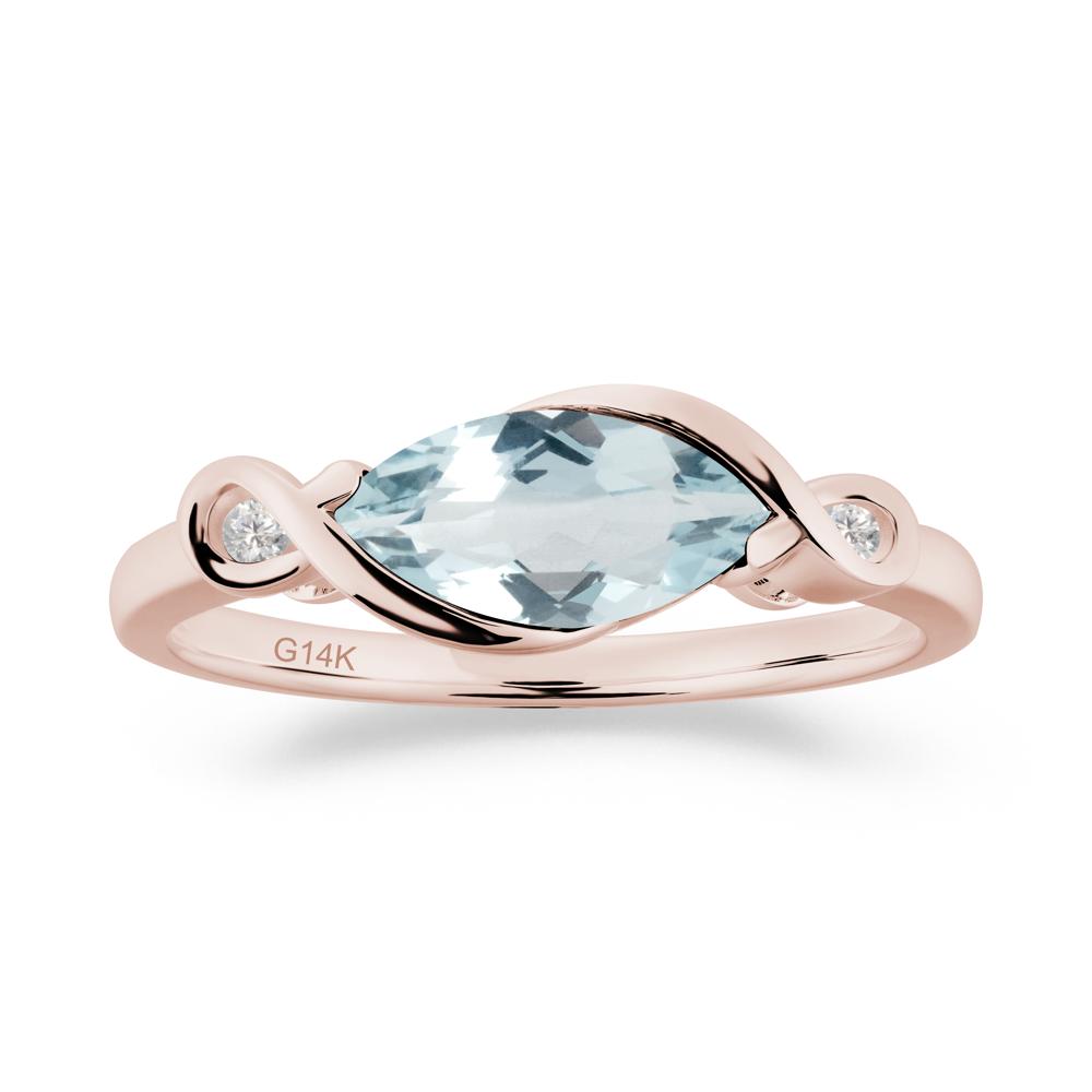 Teardrop Aquamarine Infinity Knot Ring - LUO Jewelry #metal_14k rose gold
