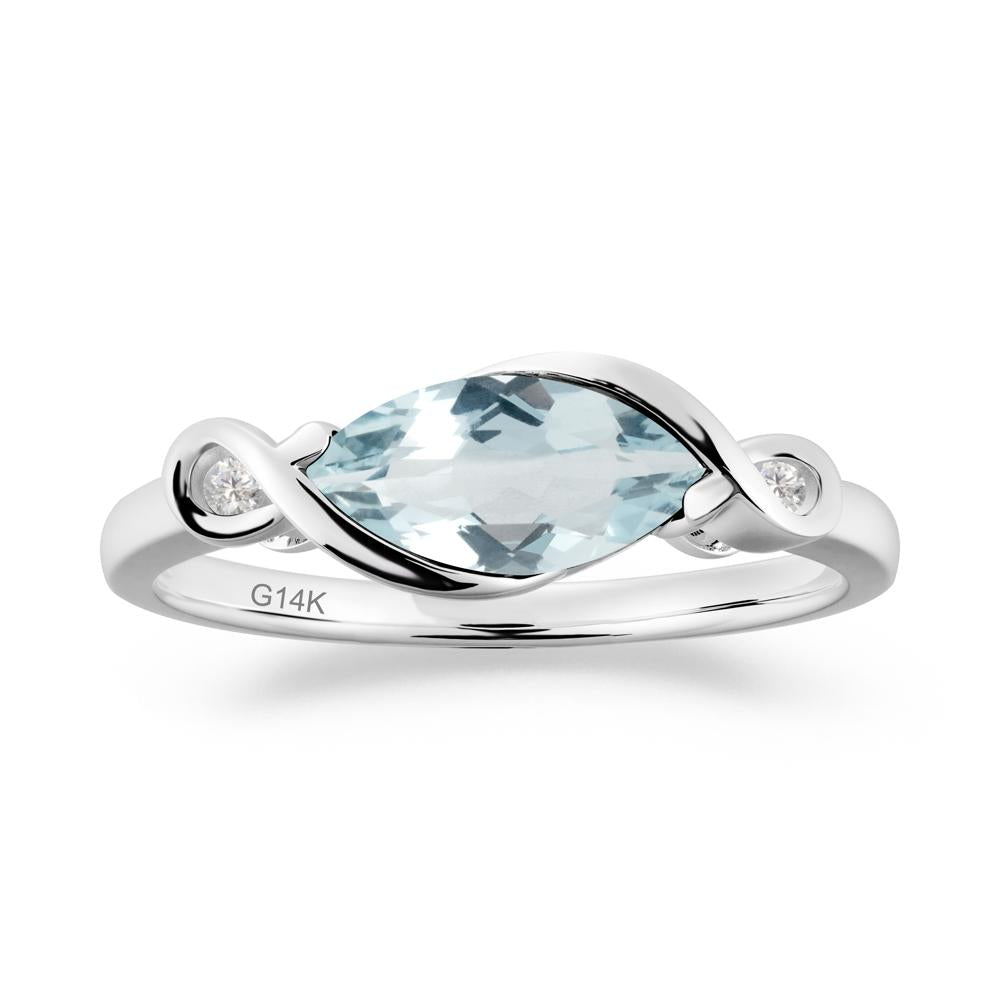 Teardrop Aquamarine Infinity Knot Ring - LUO Jewelry #metal_14k white gold