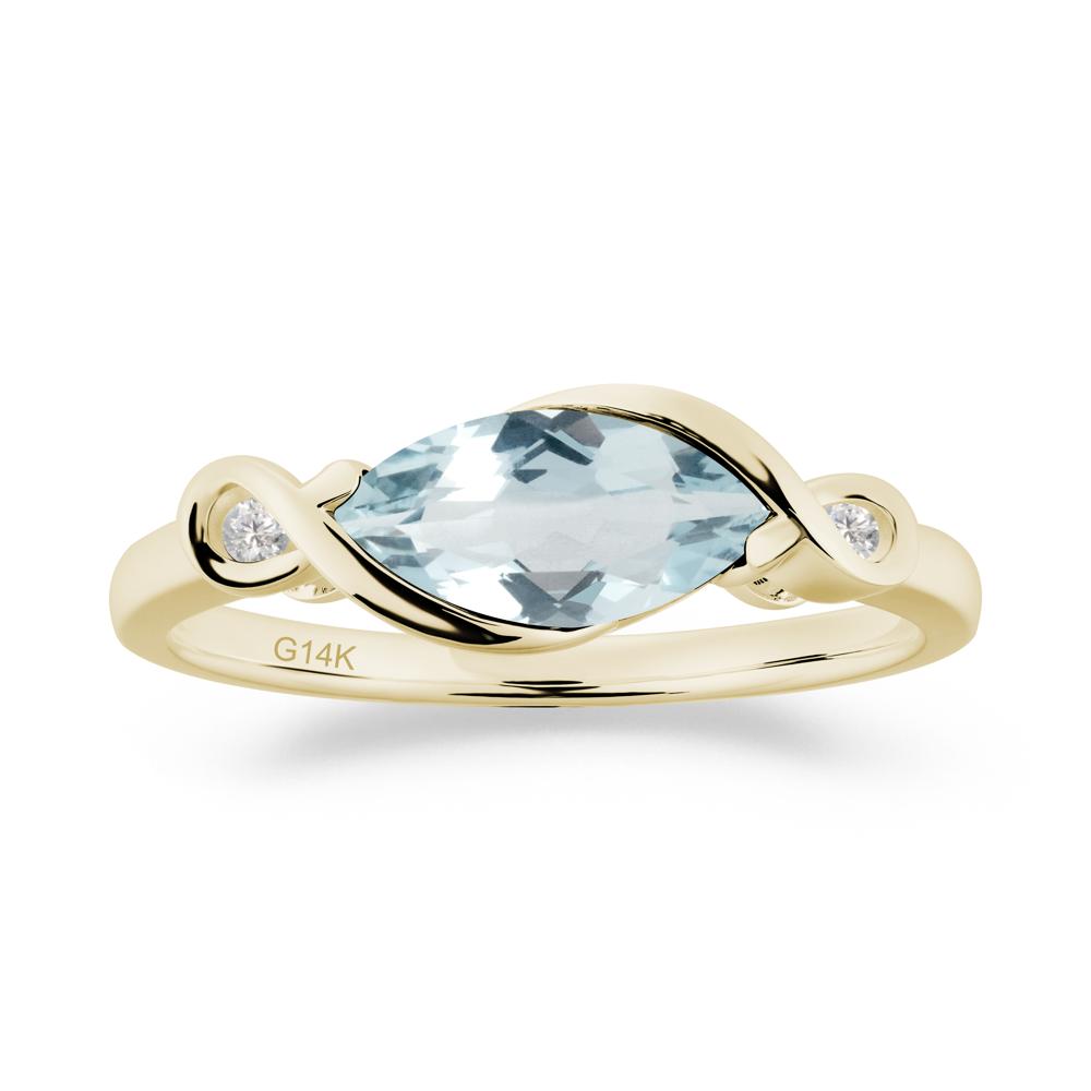 Teardrop Aquamarine Infinity Knot Ring - LUO Jewelry #metal_14k yellow gold