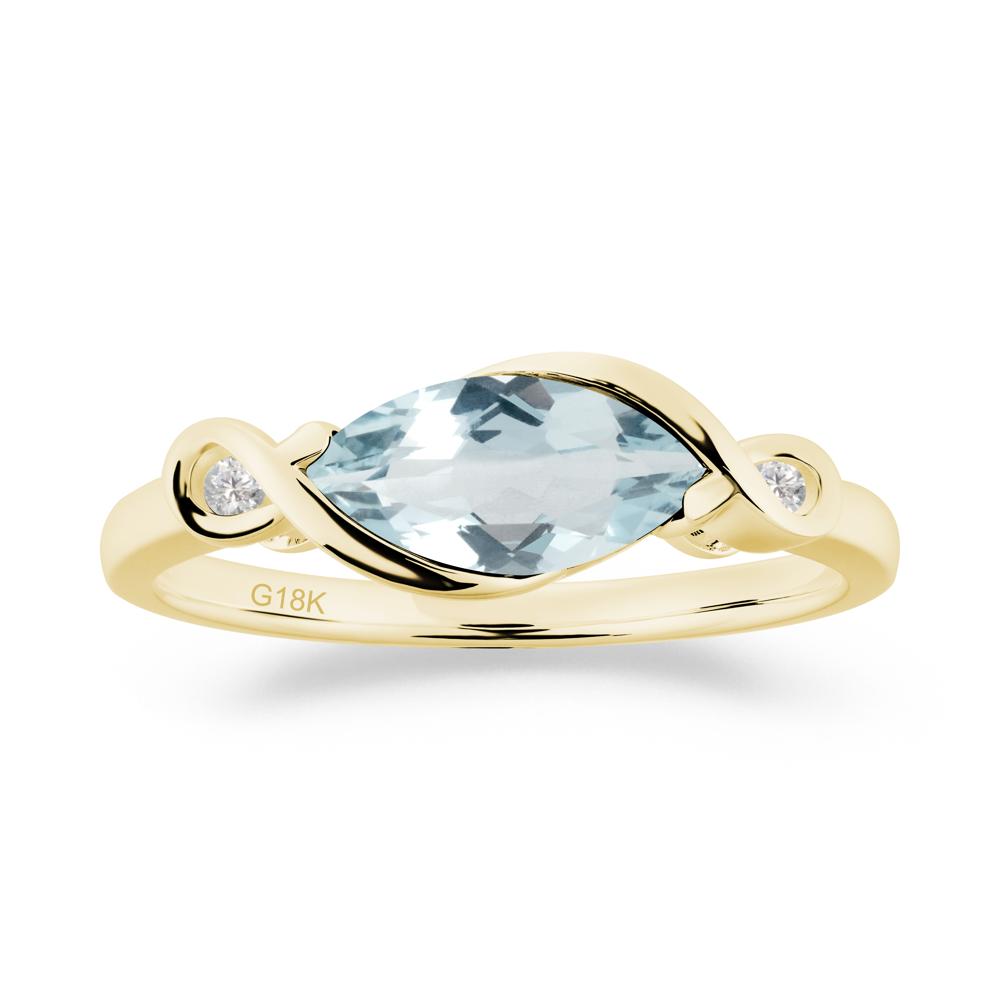 Teardrop Aquamarine Infinity Knot Ring - LUO Jewelry #metal_18k yellow gold